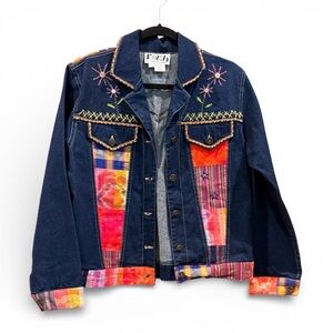 FAITH by Celia Forrester Embellished Denim Jacket SIZE M EUC
